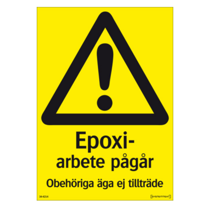 Varning Epoxiarbete pågår
