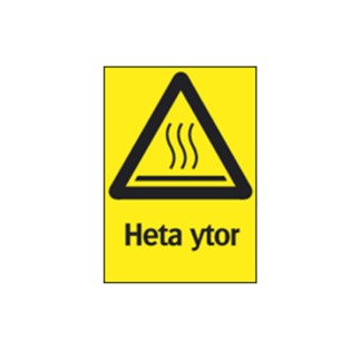 Varning Heta ytor