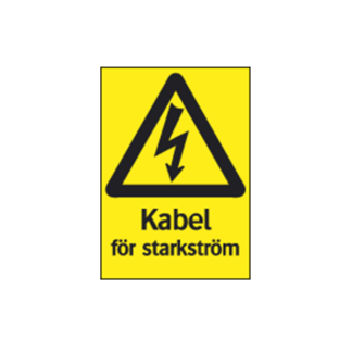 Varning Kabel för starkström
