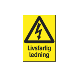 Varning Livsfarlig ledning