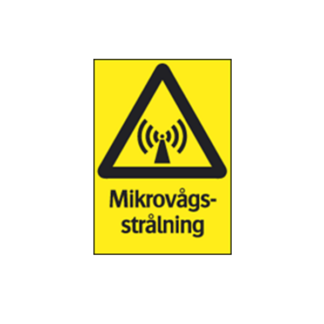 Varning Mikrovågsstrålning