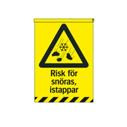 Varningsflagga Risk för snöras, istappar
