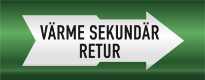 Rörmärkning Värme sekundär retur