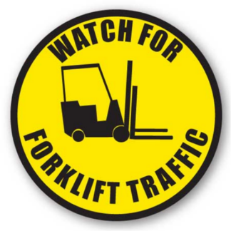 Golvmarkering Watch for forklift traffic