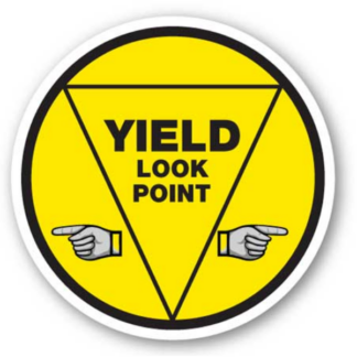 Golvmarkering Yield look point