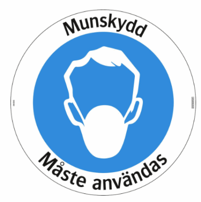 Munskydd måste användas Golvdekal