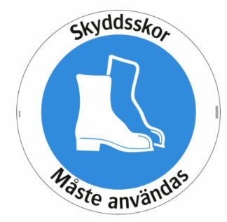 Skyddsskor måste användas Golvdekal